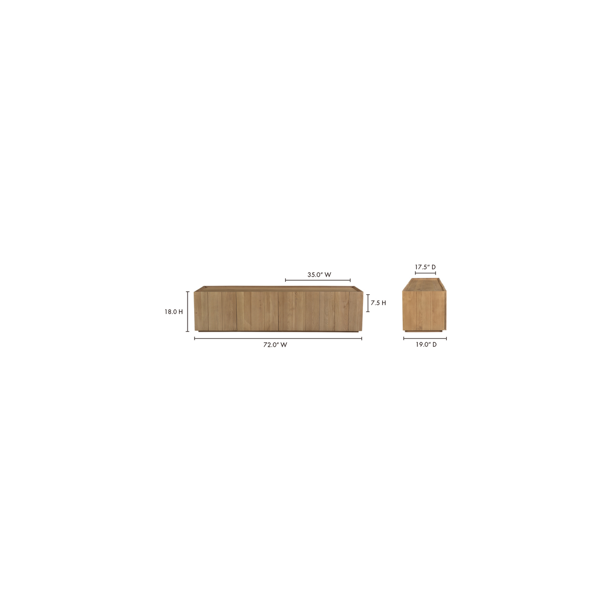 Plank Natural Media Cabinet by Moe's Home at Eve Furniture