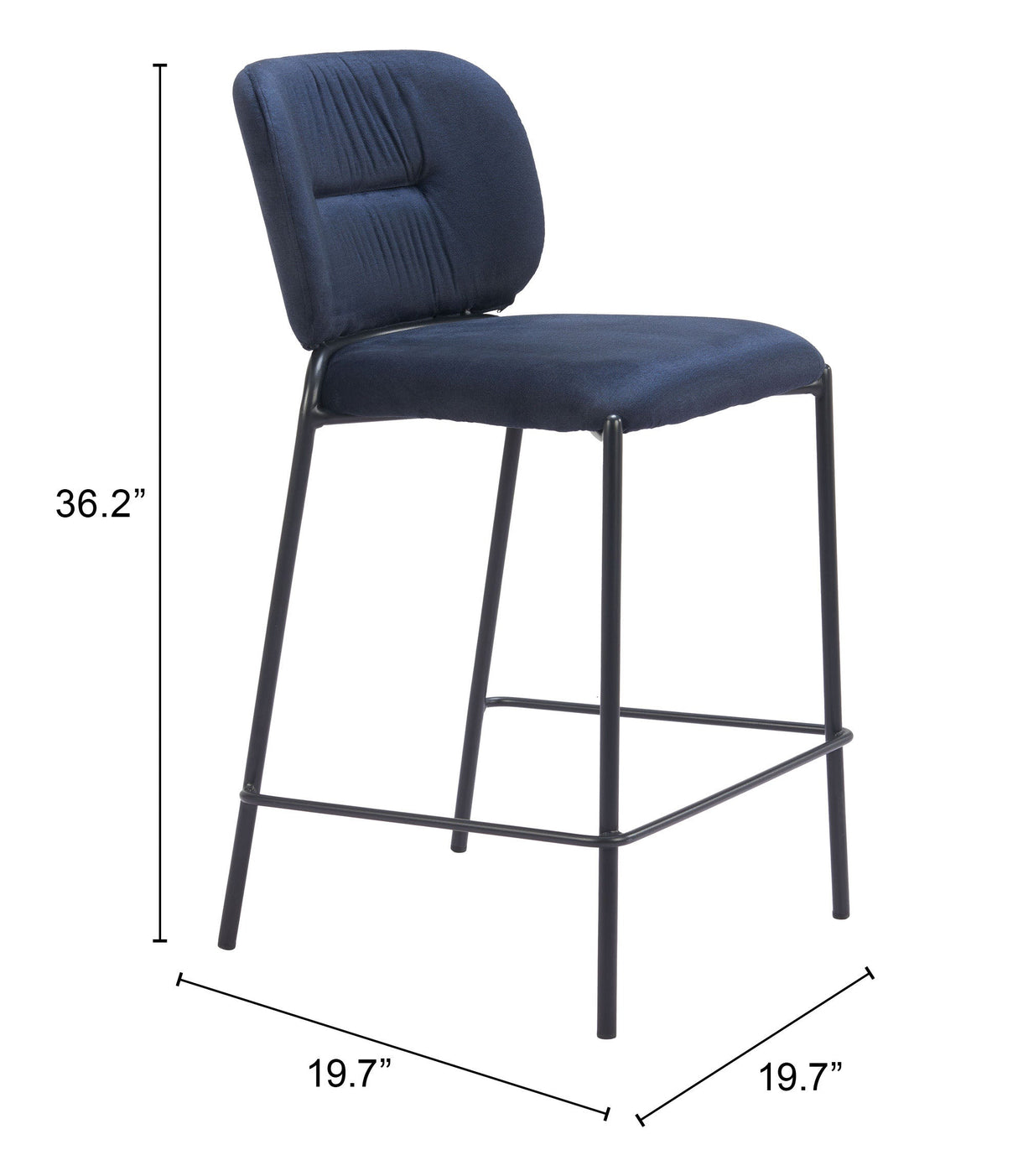 Plat Blue Counter Stool (Set of 2) by Zuomod at Eve Furniture