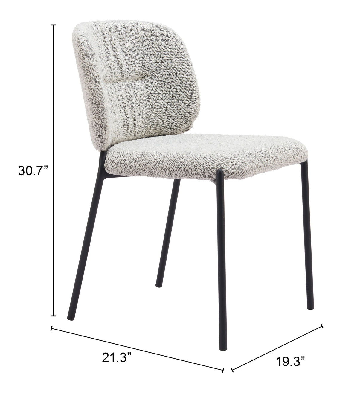 Plat Gray Dining Chair (Set of 2) by Zuomod at Eve Furniture
