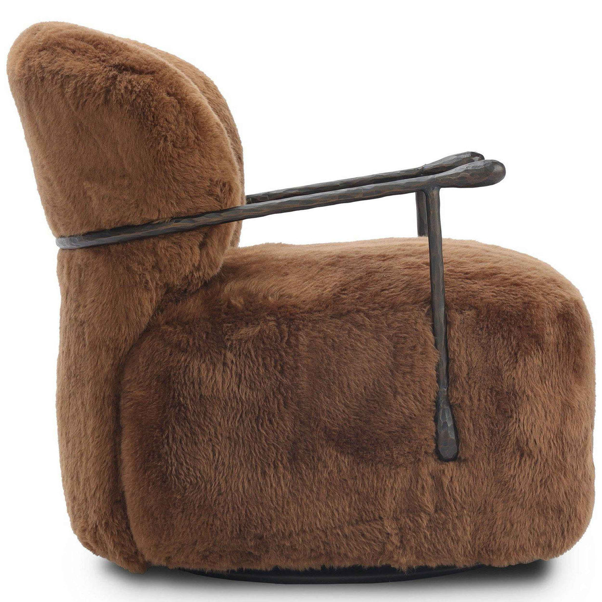 Plath Swivel Chair, Ochre Shearling by Four Hands by Four Hands at Eve Furniture