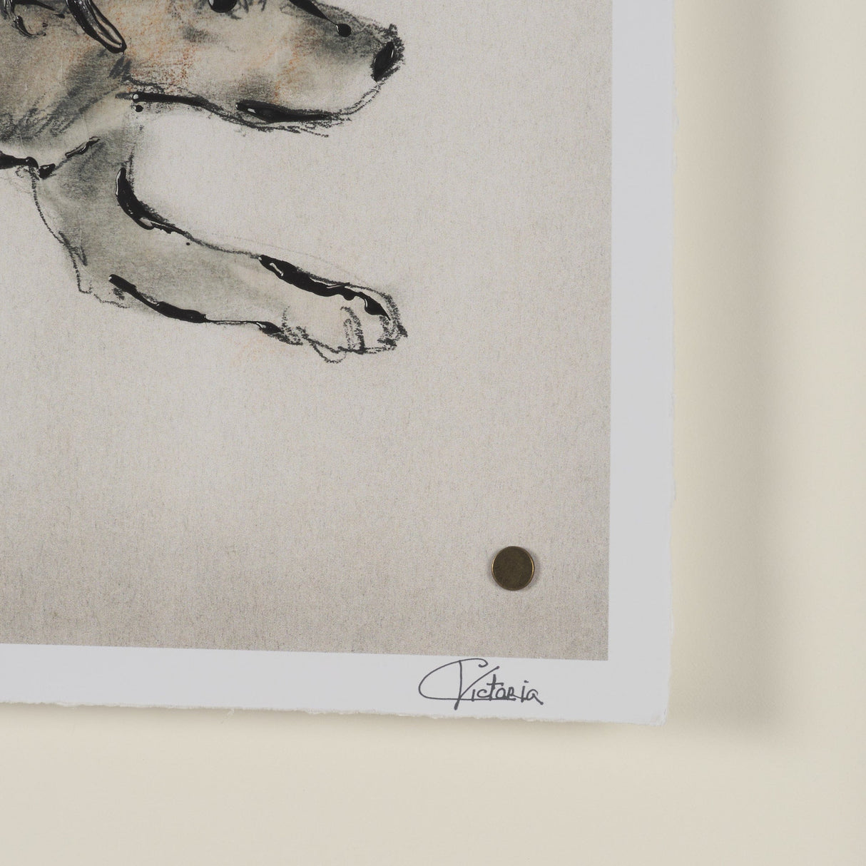Playful Pup I by Mercana Studio Hand Embelished Framed Artwork Matted under Glass by Mercana at Eve Furniture