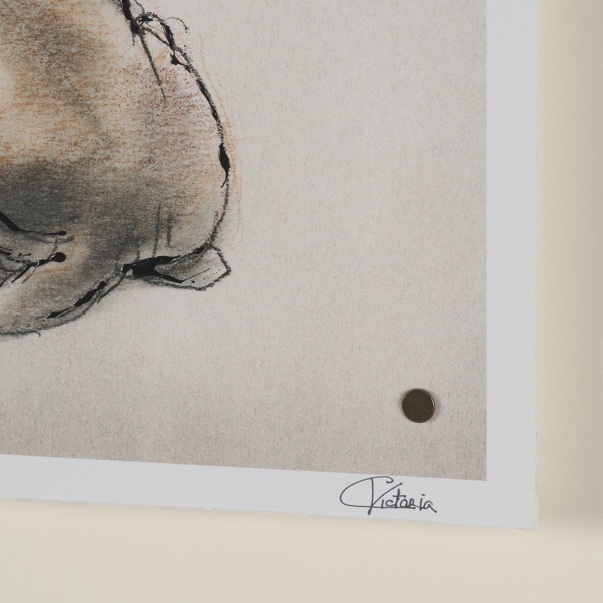 Playful Pup III by Mercana Studio Hand Embelished Framed Artwork Matted under Glass by Mercana at Eve Furniture