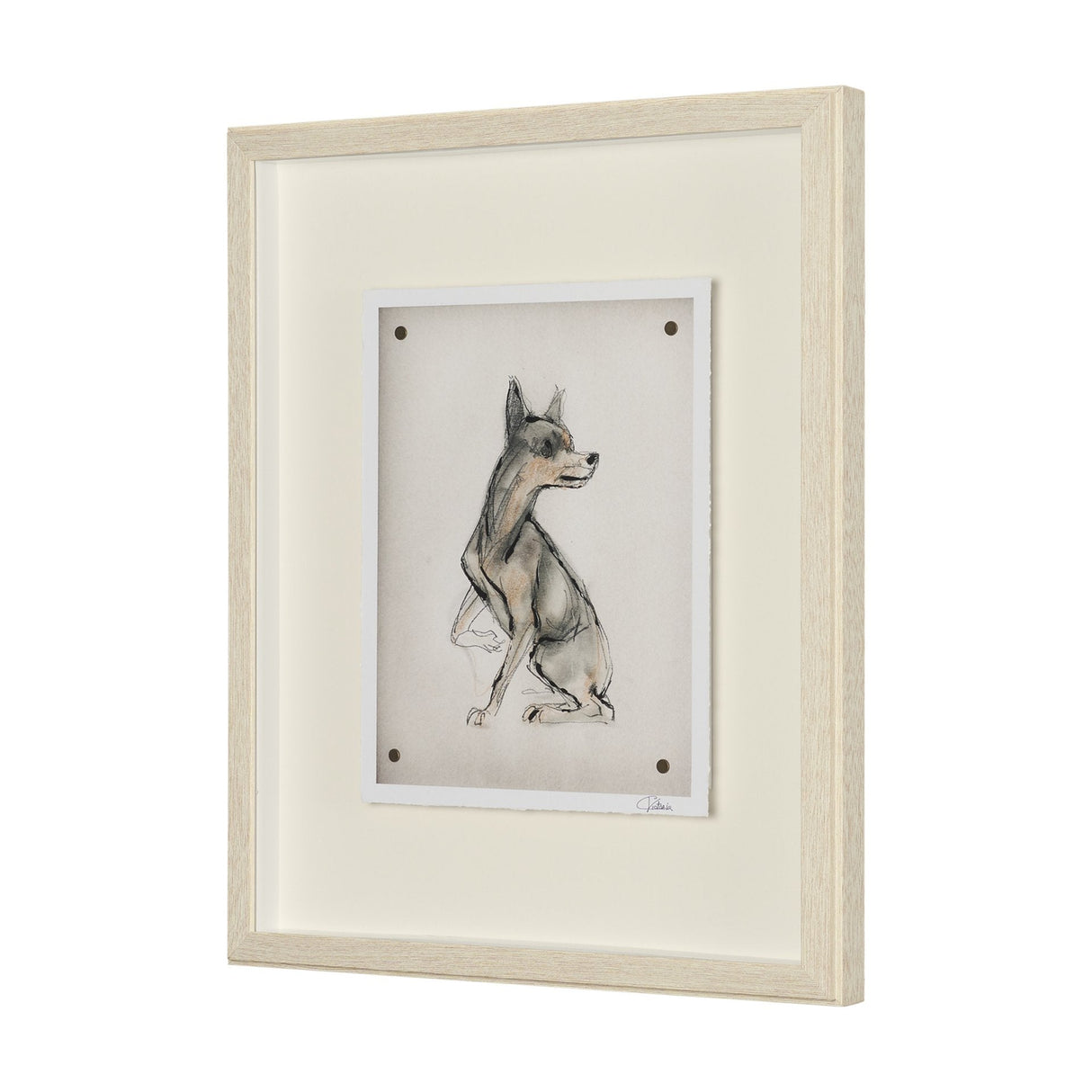 Playful Pup IV by Mercana Studio Hand Embelished Framed Artwork Matted under Glass by Mercana at Eve Furniture