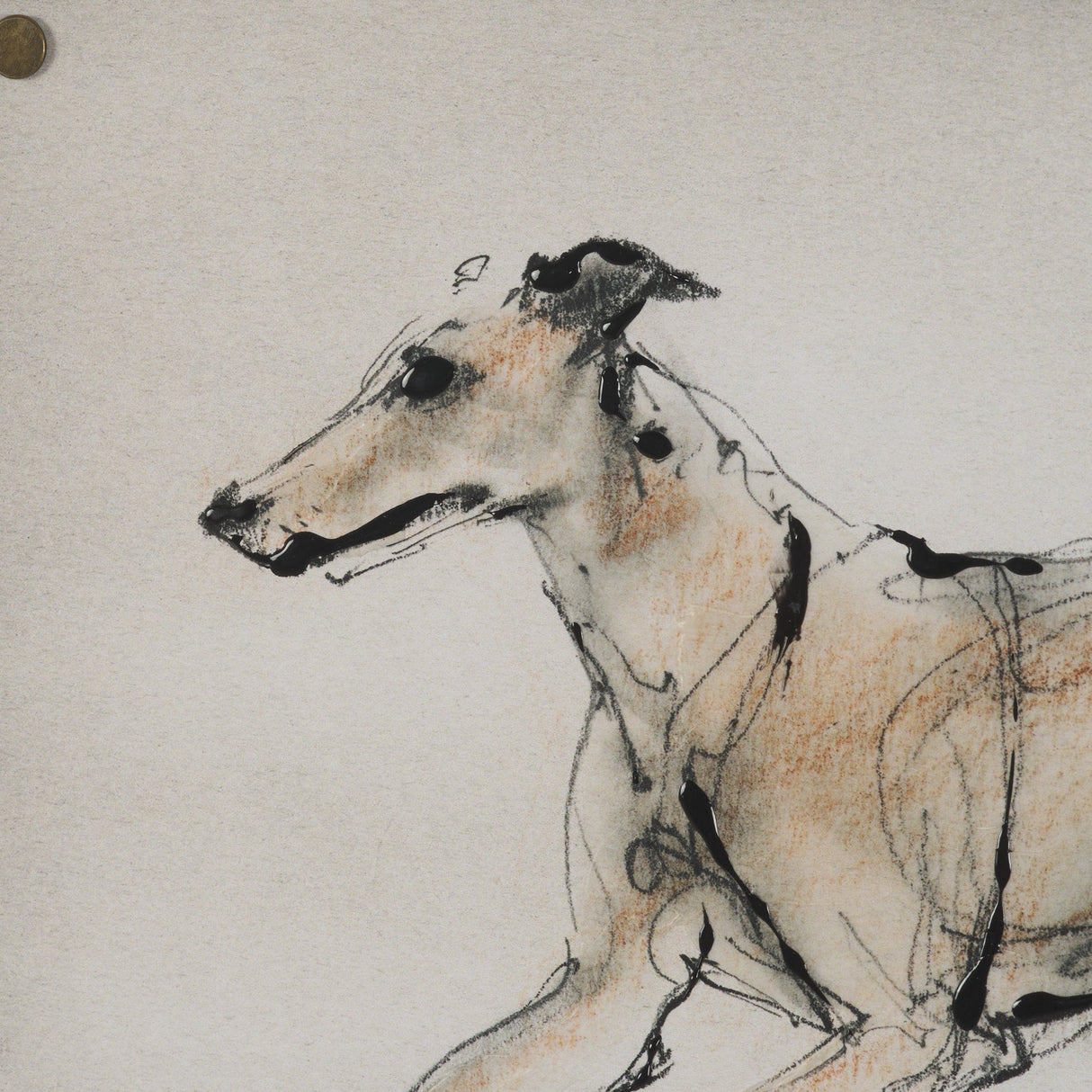 Playful Pup VI by Mercana Studio Hand Embelished Framed Artwork Matted under Glass by Mercana at Eve Furniture