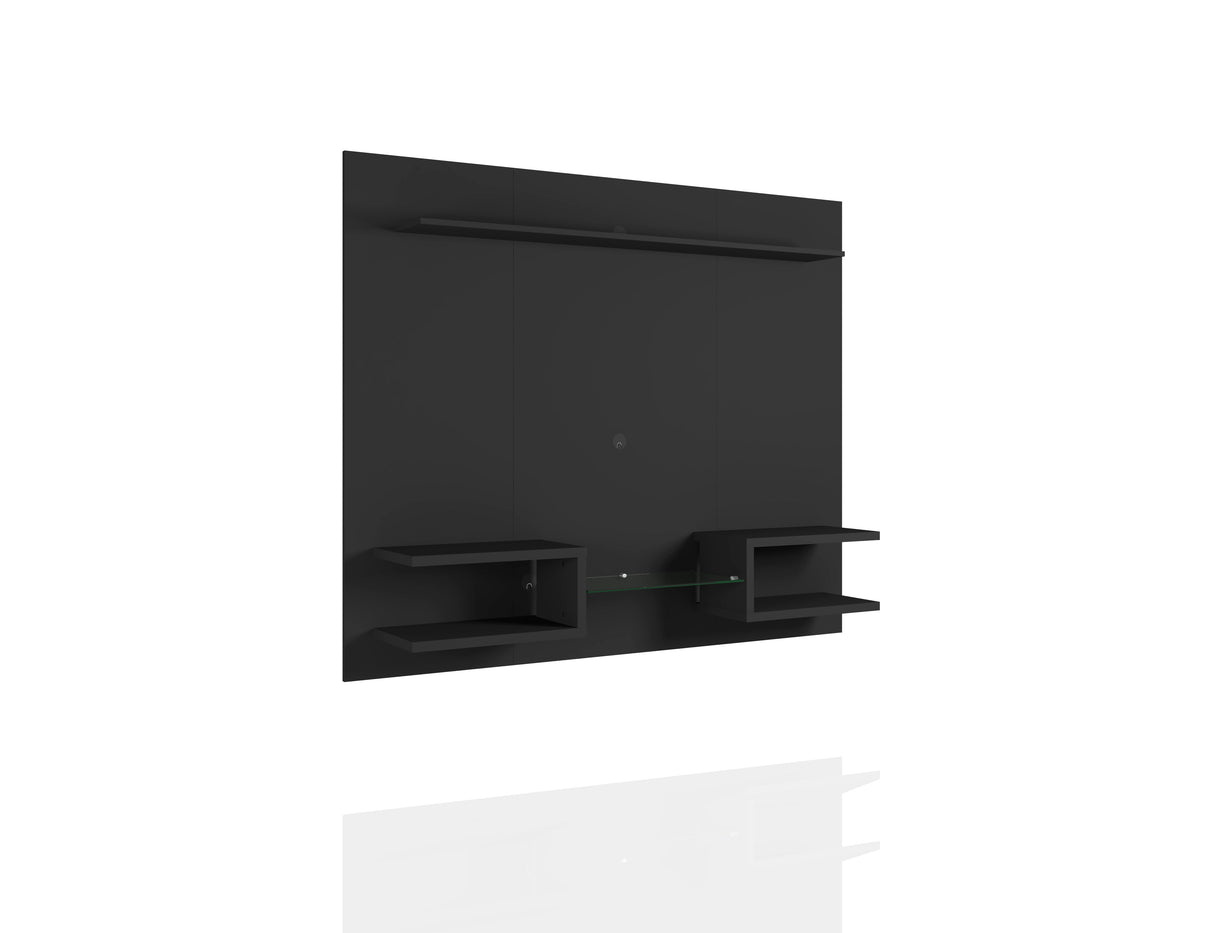 Plaza 64.25 Floating Entertainment Center in Black by Manhattan Comfort at Eve Furniture