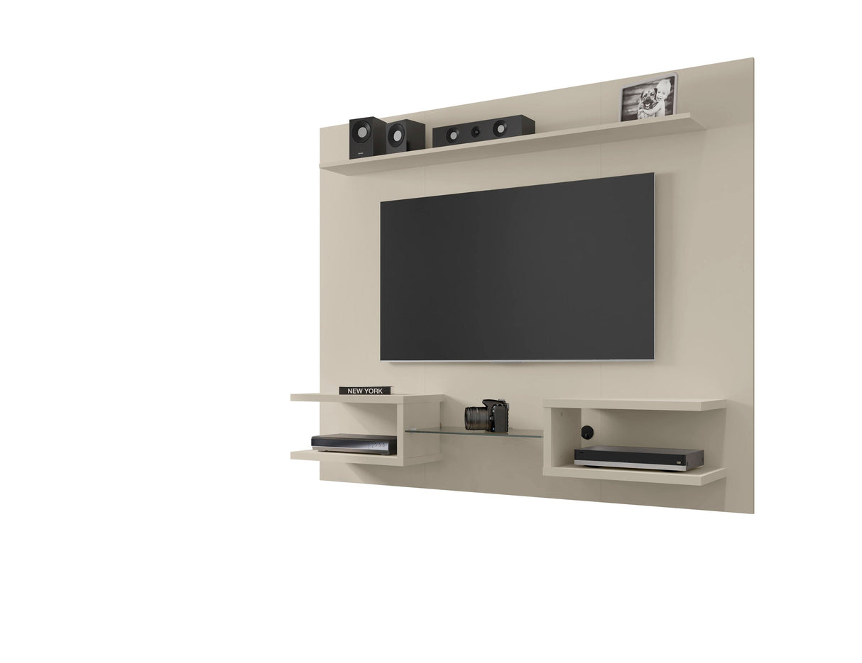 Plaza 64.25 Floating Entertainment Center in Off White by Manhattan Comfort at Eve Furniture