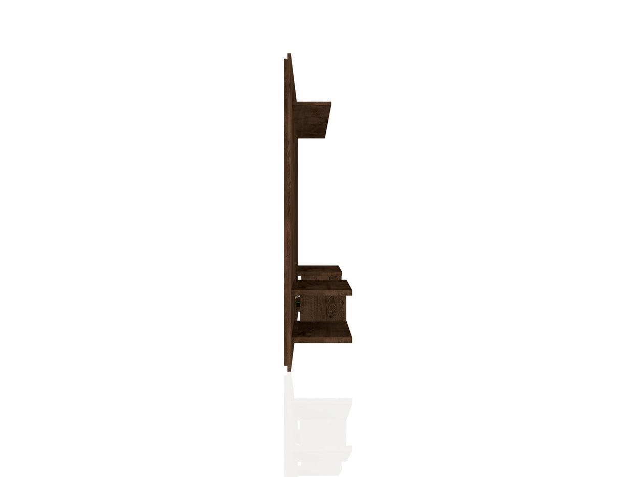 Plaza 64.25 Floating Entertainment Center in Rustic Brown by Manhattan Comfort at Eve Furniture
