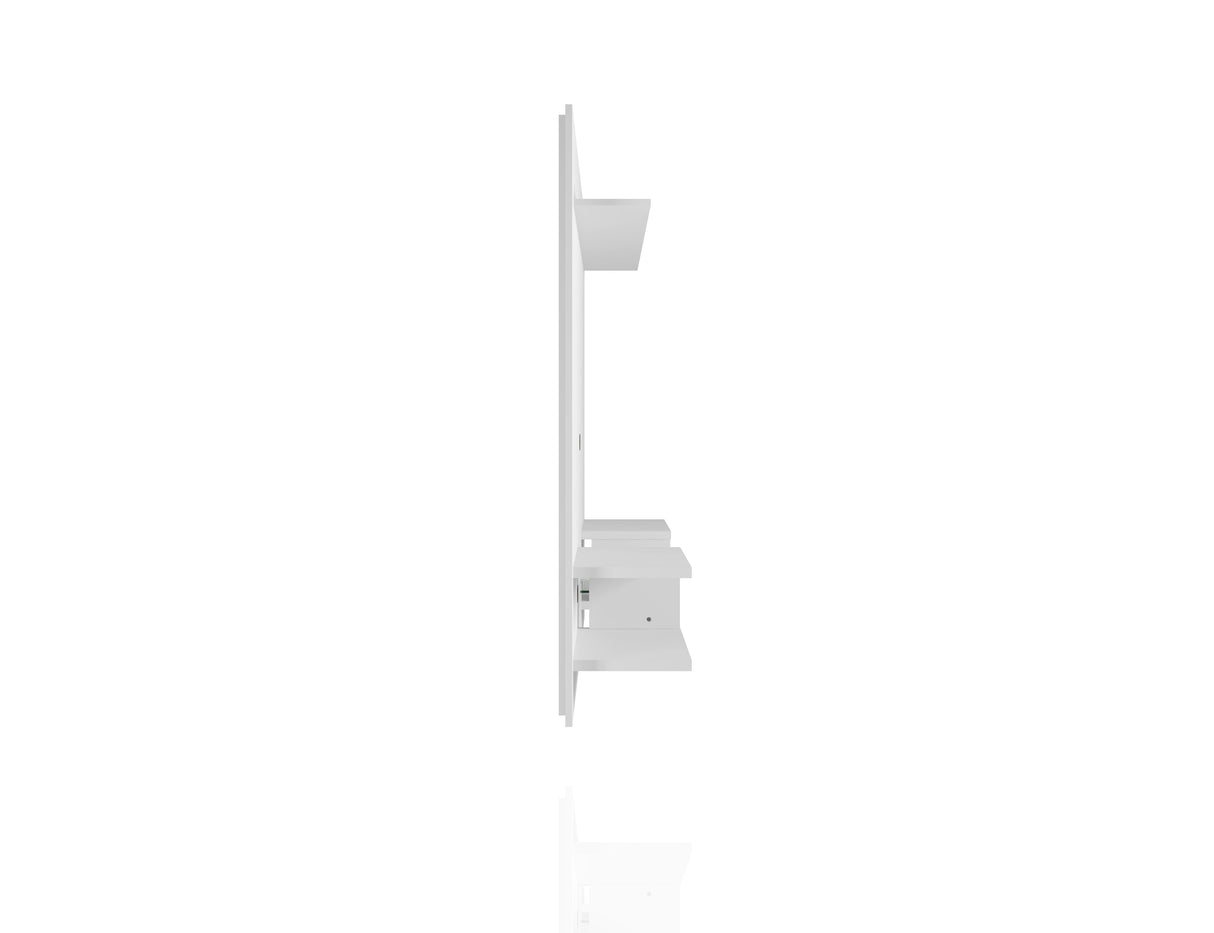 Plaza 64.25 Floating Entertainment Center in White by Manhattan Comfort at Eve Furniture