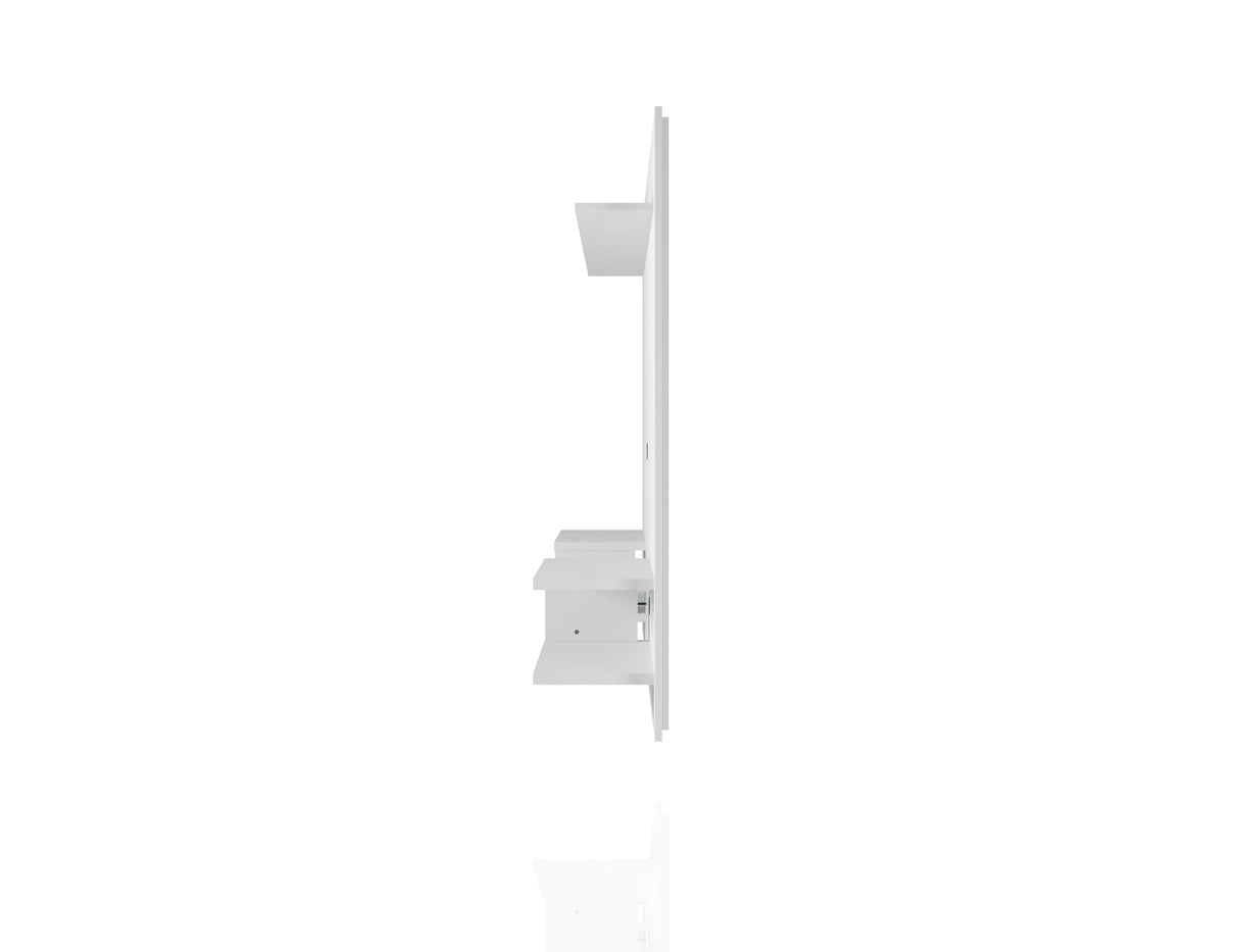 Plaza 64.25 Floating Entertainment Center in White by Manhattan Comfort at Eve Furniture