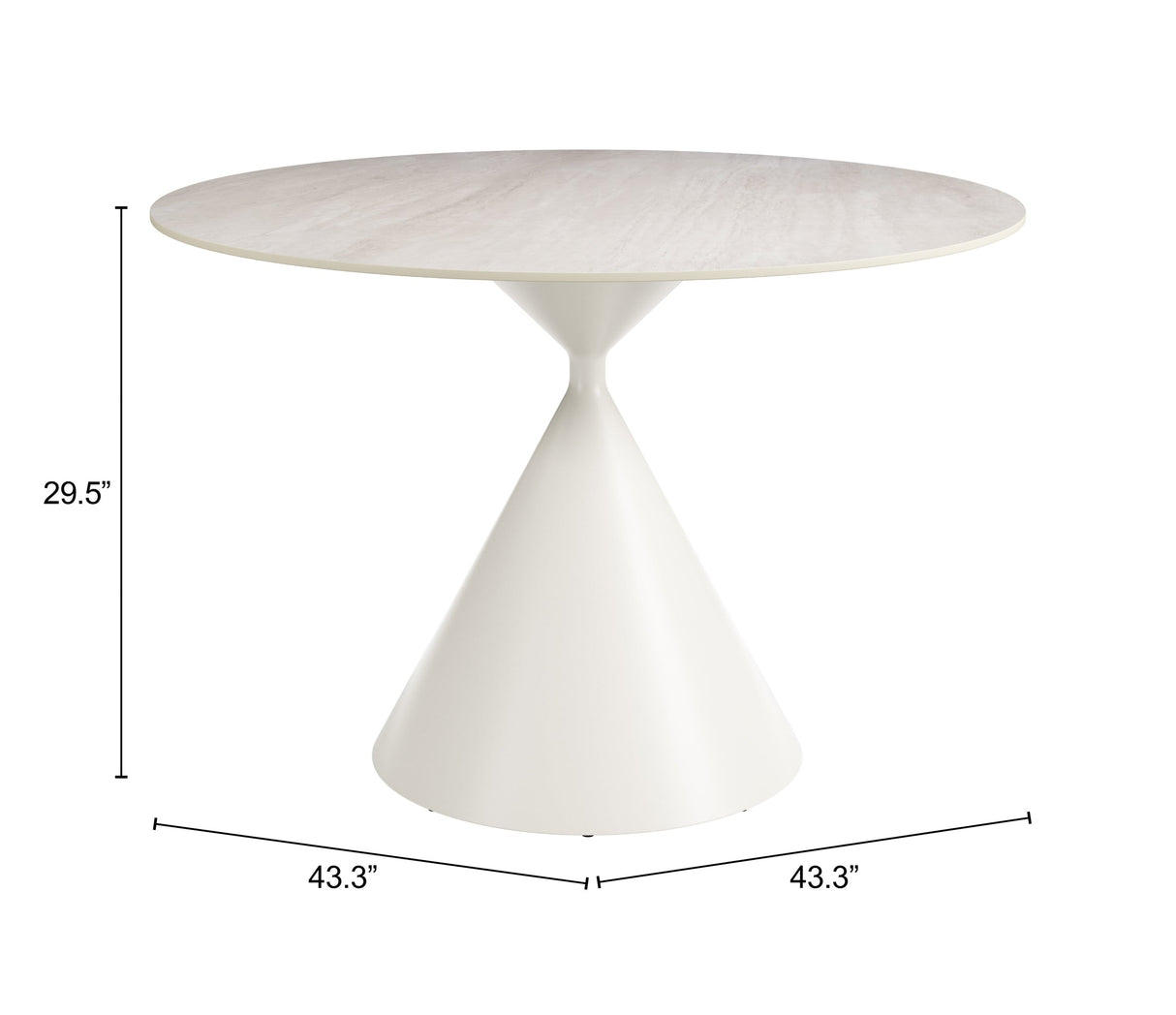 Plinn Light Beige & White Dining Table by Zuomod at Eve Furniture