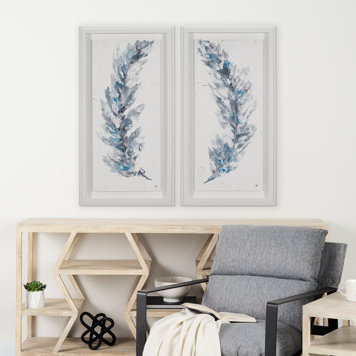 Plume I by Studio M a Framed handmade Original Artwork by Mercana at Eve Furniture