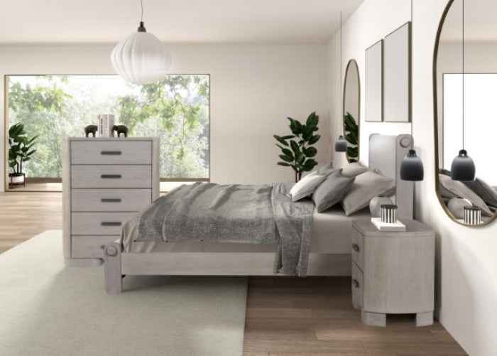 Pocatello White Oak 5-Piece Queen Bedroom Set by Furniture of America at Eve Furniture