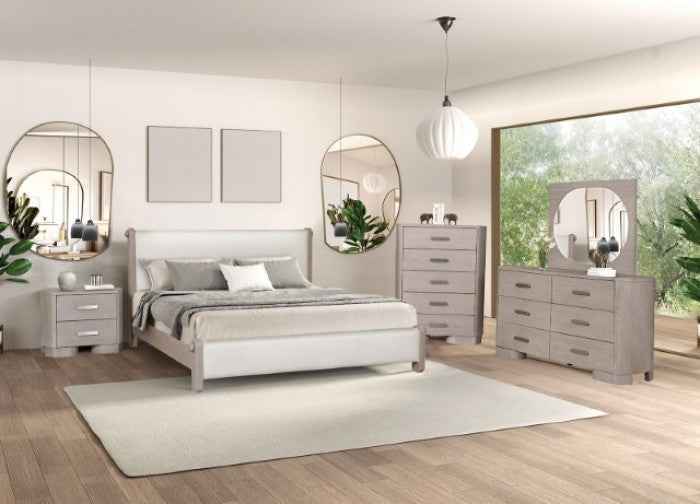Pocatello White Oak 5-Piece Queen Bedroom Set by Furniture of America at Eve Furniture