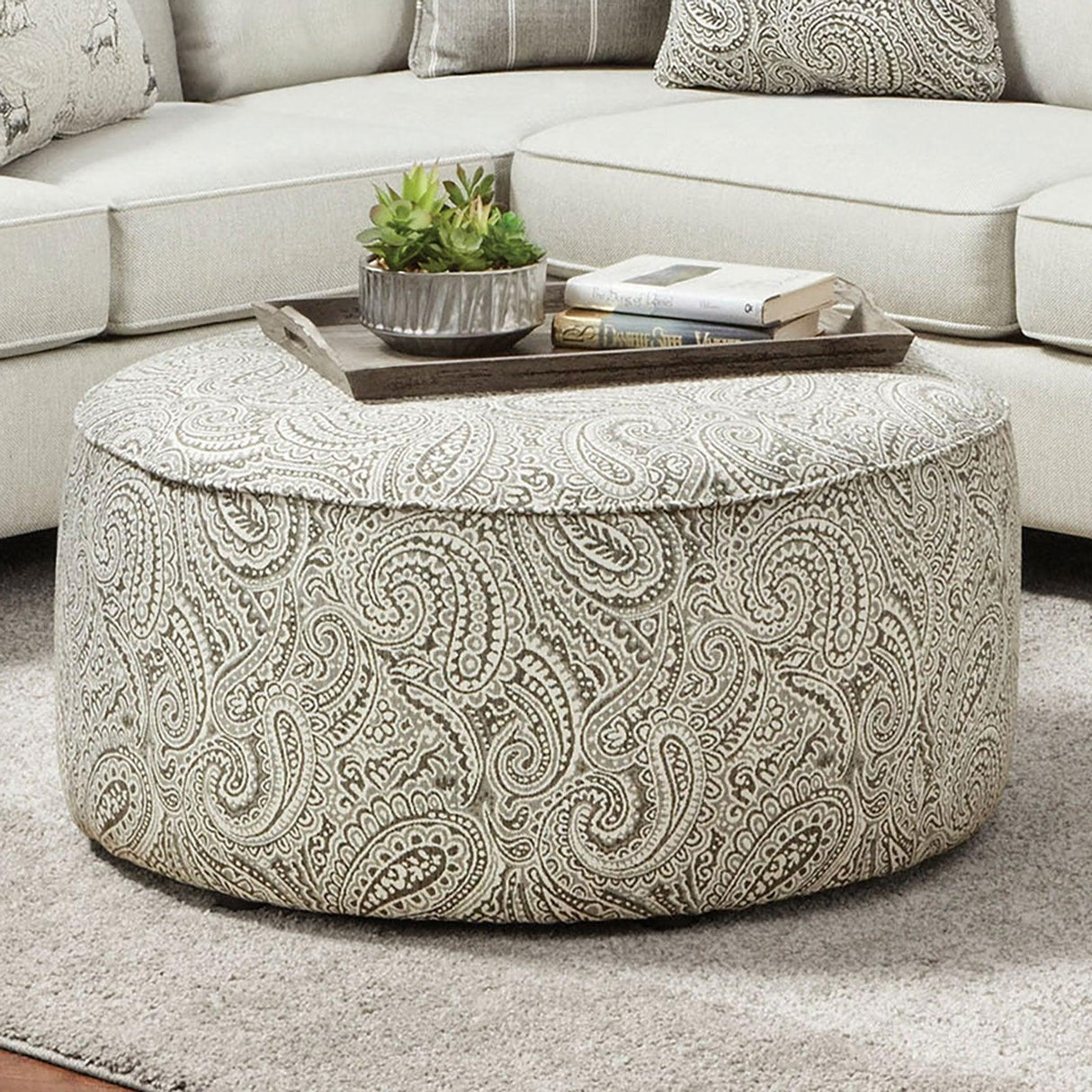 Pocklington Paisley Multi Ottoman by Furniture of America at Eve Furniture