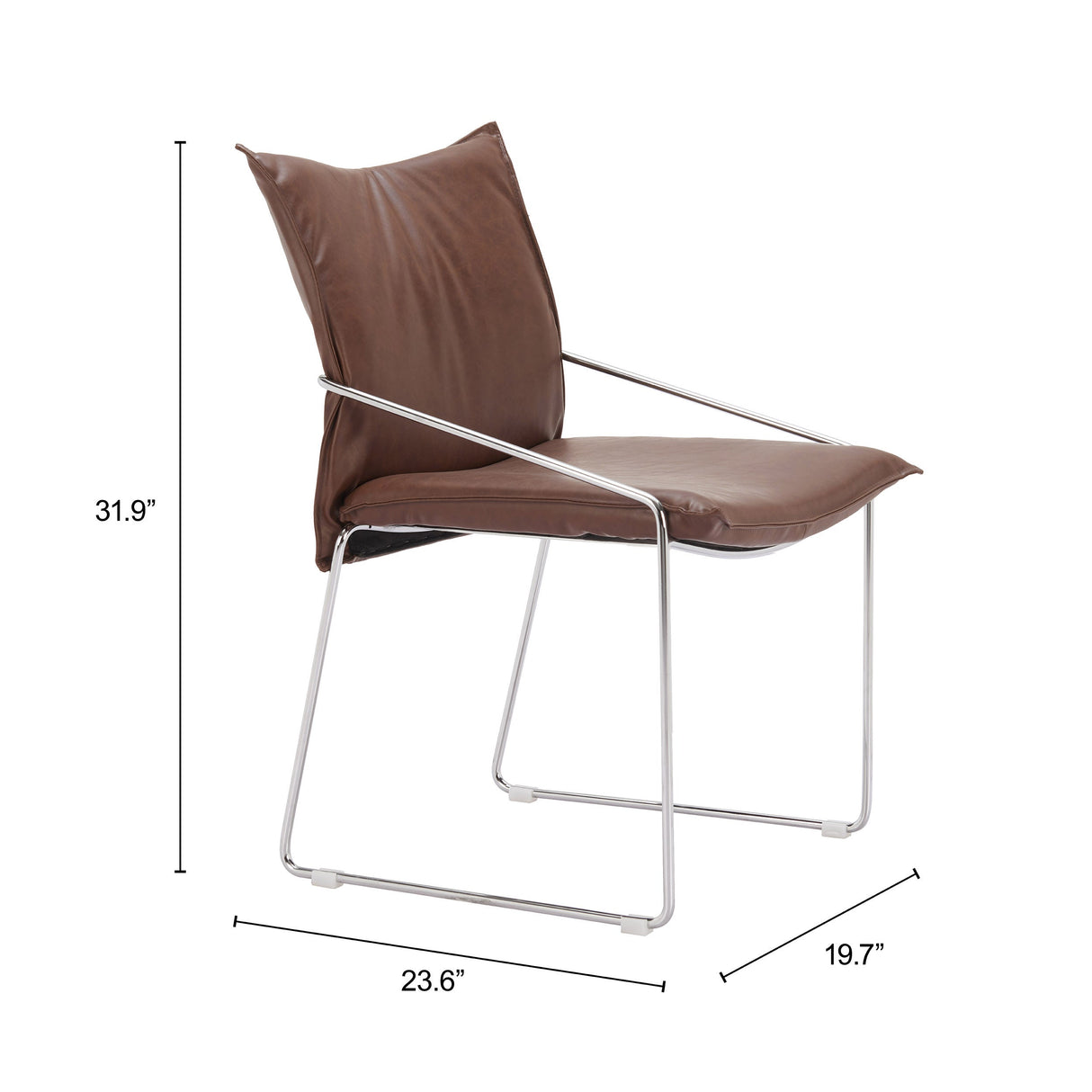 Pola Brown Dining Chair (Set of 2) by Zuomod at Eve Furniture