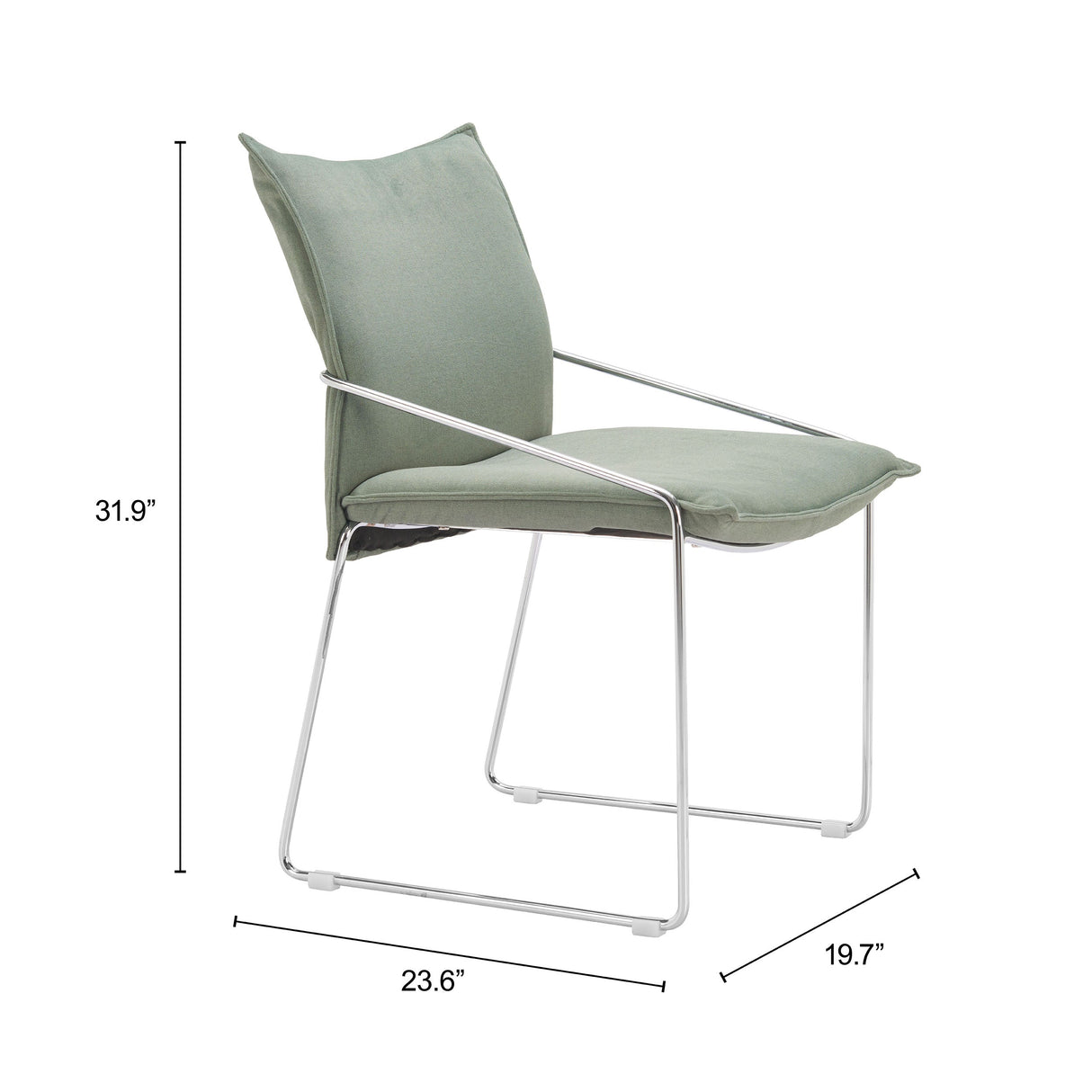 Pola Green Dining Chair (Set of 2) by Zuomod at Eve Furniture