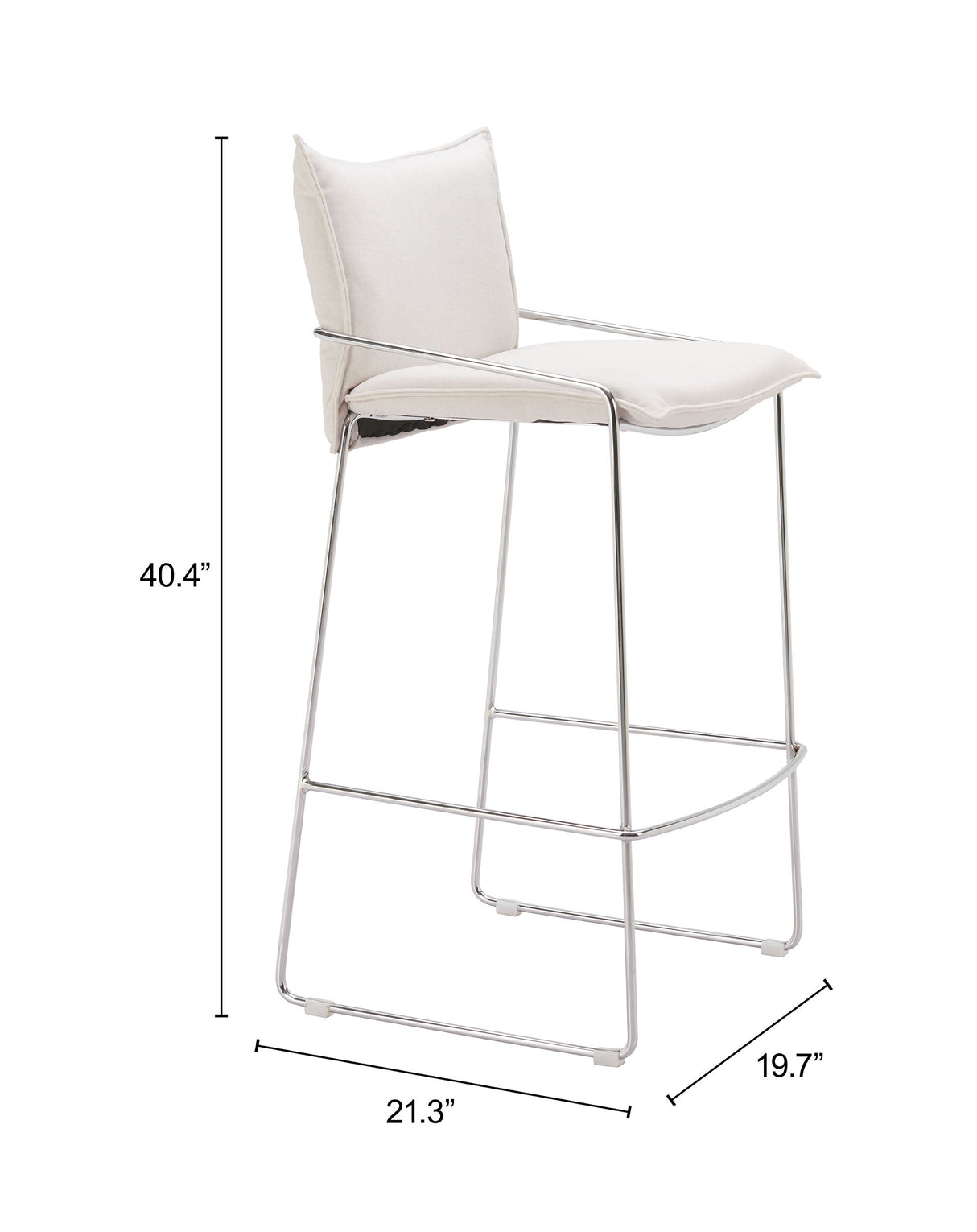 Pola White Barstool by Zuomod at Eve Furniture