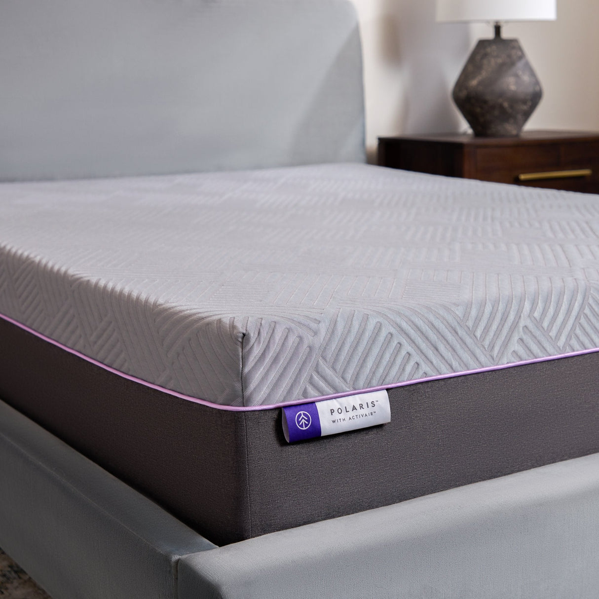 Polaris ActivAir Gray Twin Mattress by Malouf at Eve Furniture