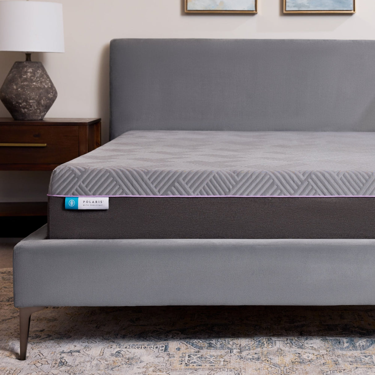Polaris Coolysnc Gray Twin XL Mattress by Malouf at Eve Furniture