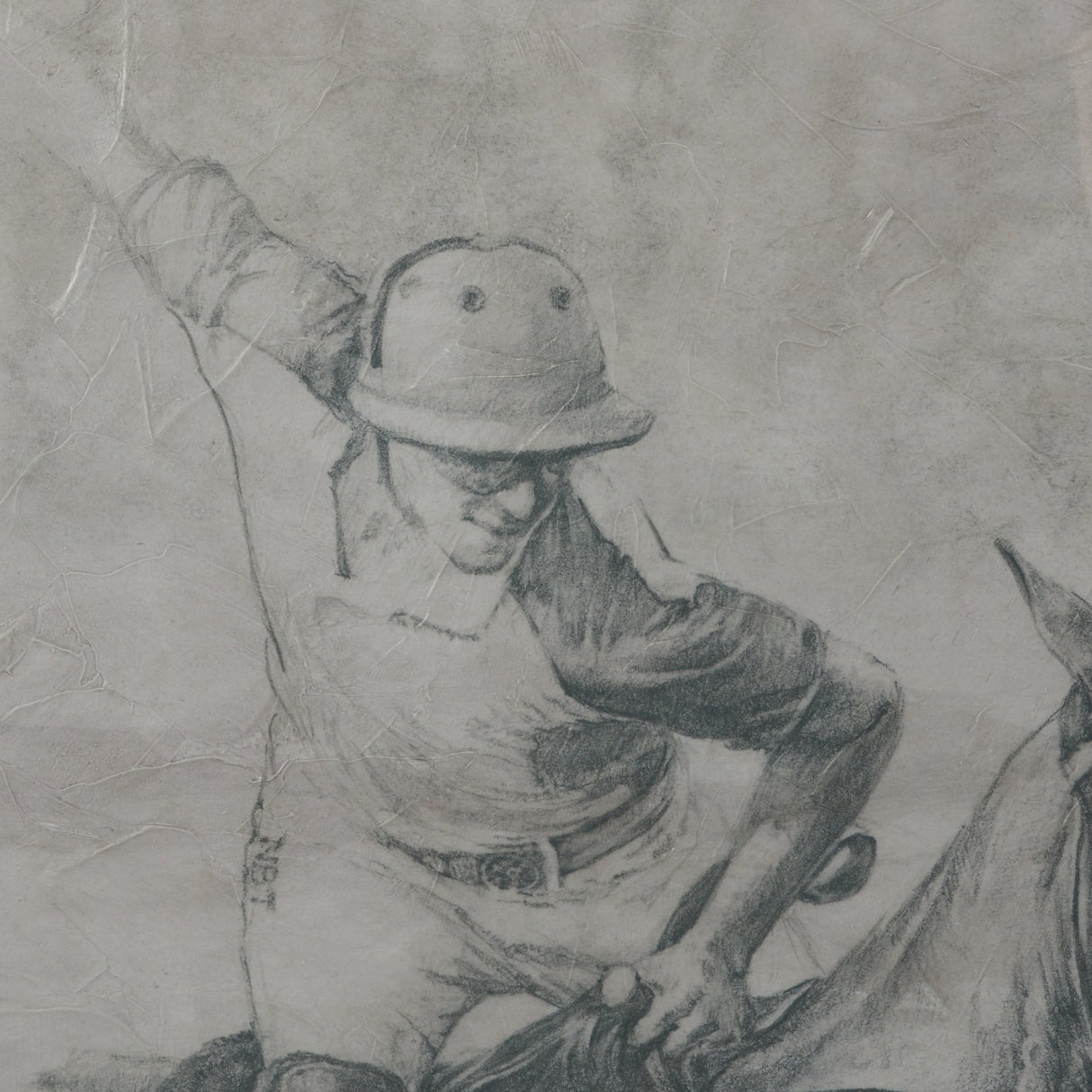 Polo Player II by Mercana Studio a Hand Embellished Textured Framed Art Print Matted under Glass by Mercana at Eve Furniture
