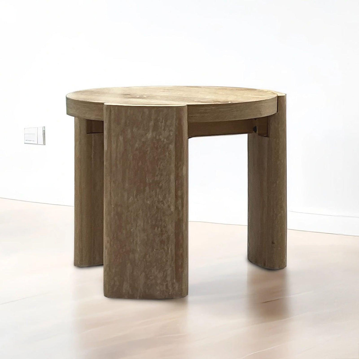 Poltimore Oak Round End Table by Furniture of America at Eve Furniture