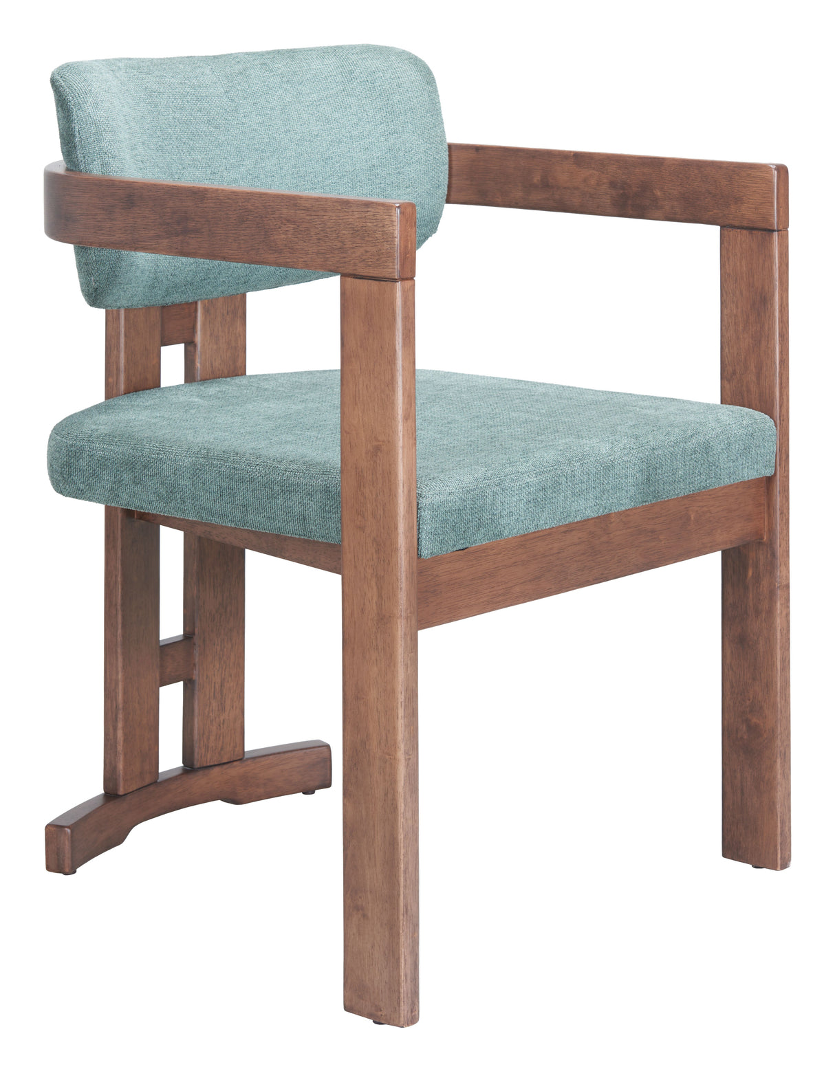 Poly Moss Gray & Walnut Dining Chair by Zuomod at Eve Furniture