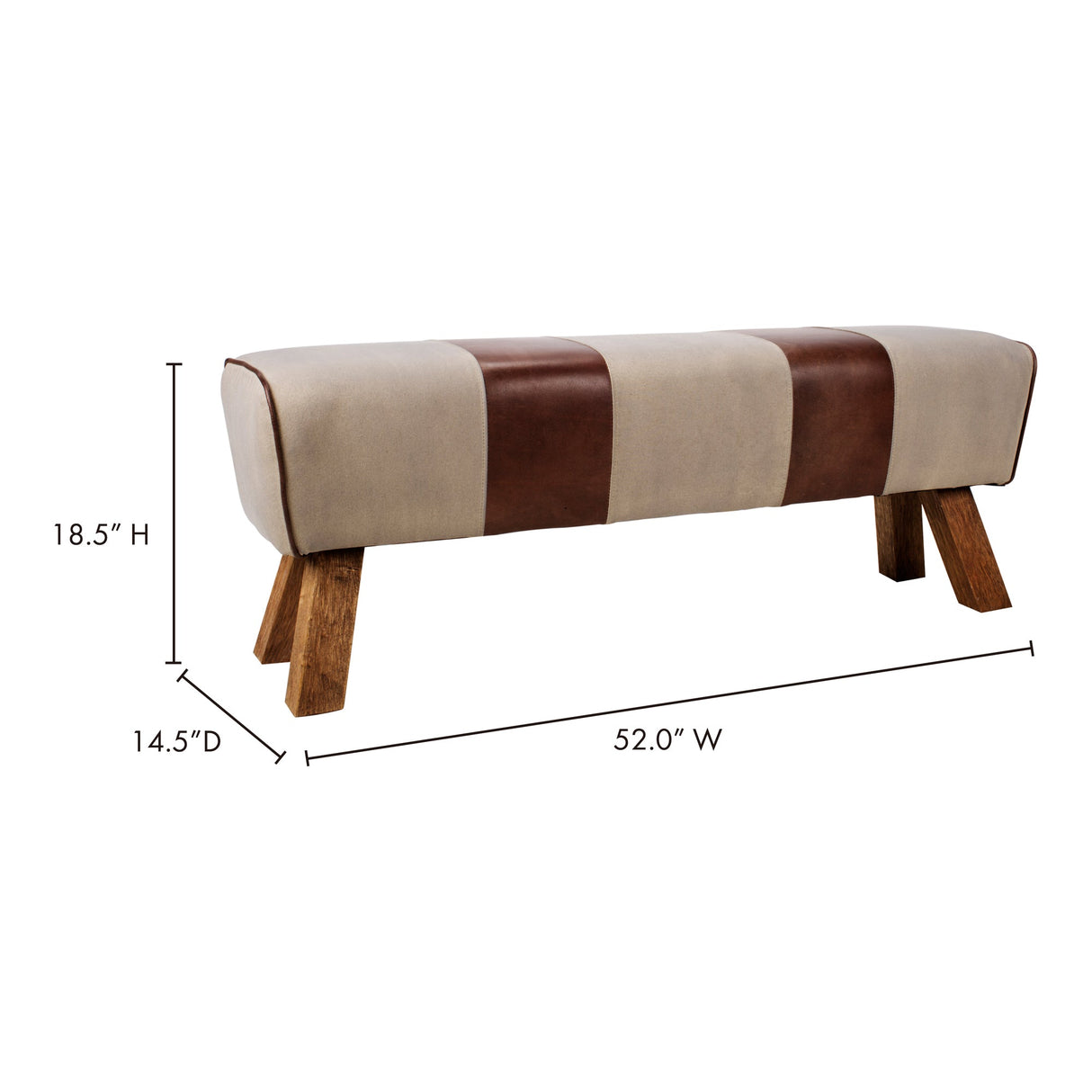 Pommel Brown Bench by Moe's Home at Eve Furniture