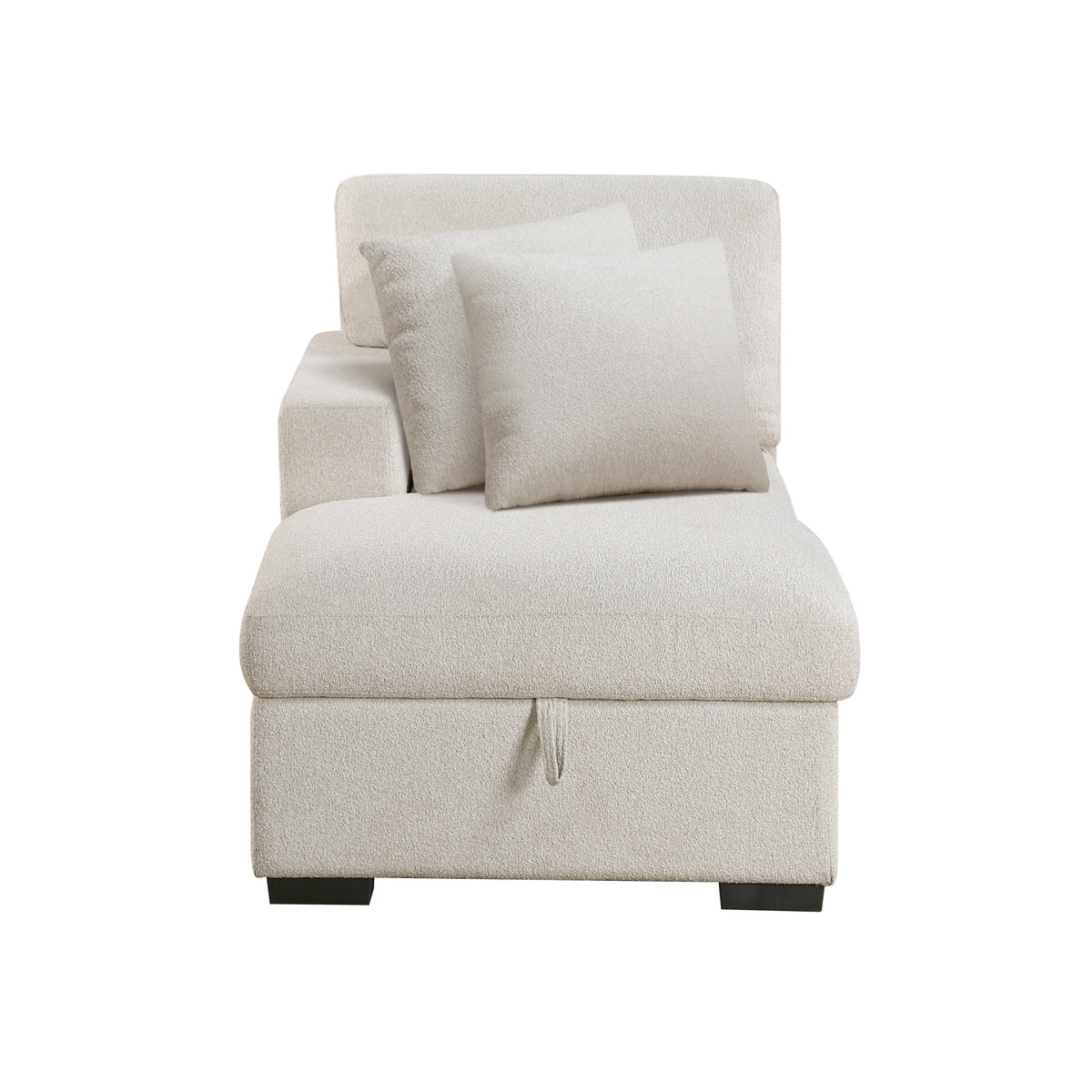 Pompano Beige 2-Piece Boucle Sectional with Left Chaise, Pull-out Bed and Hidden Storage by Homelegance at Eve Furniture