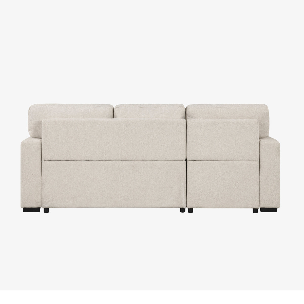 Pompano Beige 2-Piece Boucle Sectional with Left Chaise, Pull-out Bed and Hidden Storage by Homelegance at Eve Furniture