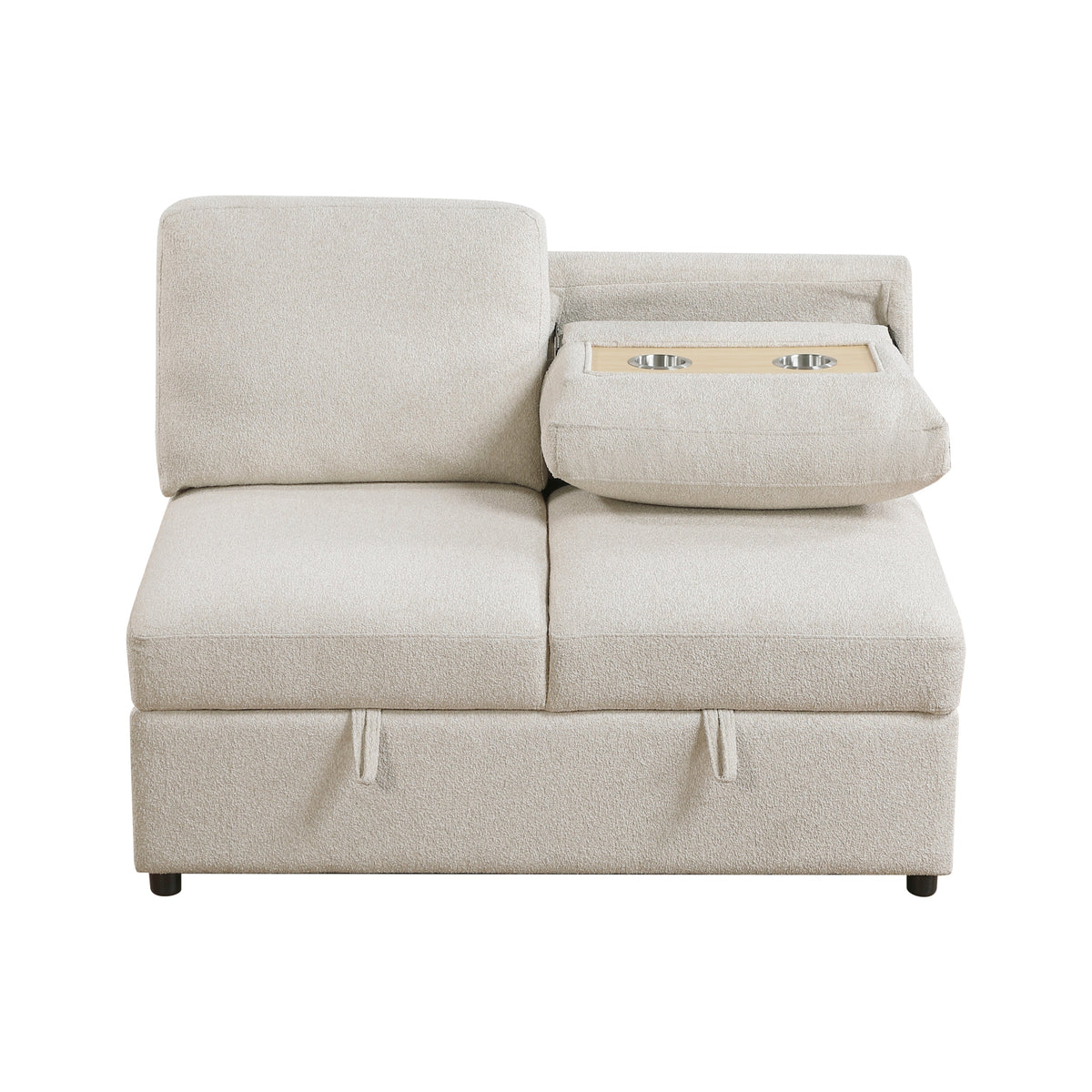 Pompano Beige 3-Piece Sectional with Right Chaise, Pull-out Bed and Hidden Storages, Charging Ports by Homelegance at Eve Furniture