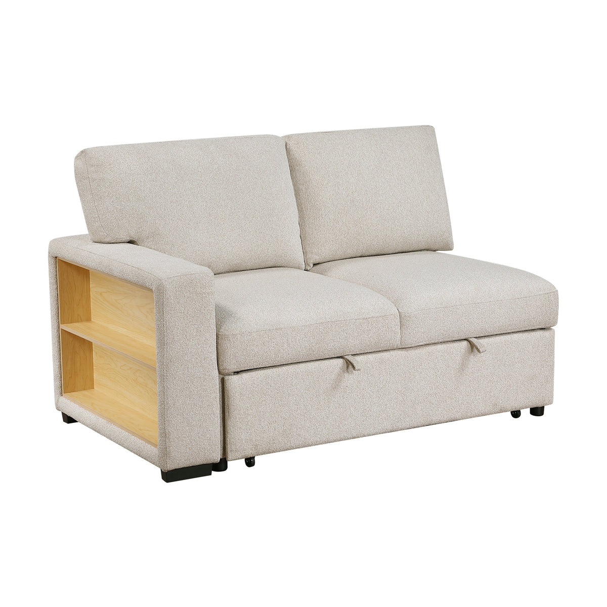 Pompano Beige 3-Piece Sectional with Right Chaise, Pull-out Bed and Hidden Storages, Charging Ports by Homelegance at Eve Furniture