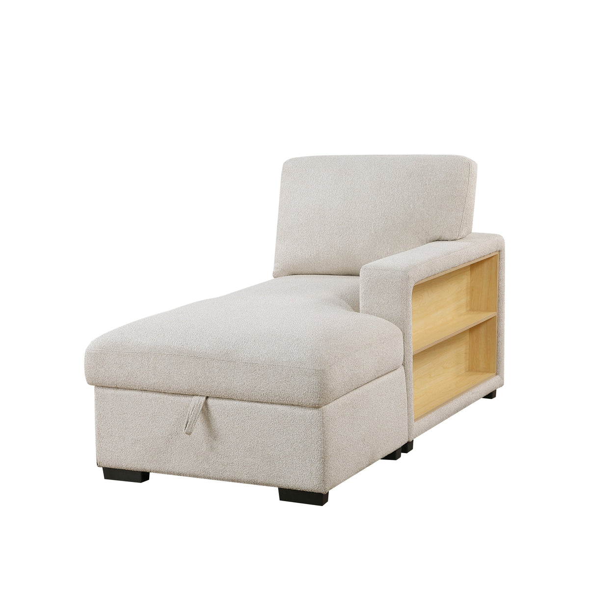 Pompano Beige 4-Piece Sectional with Right Chaise, Pull-out Bed and Hidden Storages, Charging Ports by Homelegance at Eve Furniture