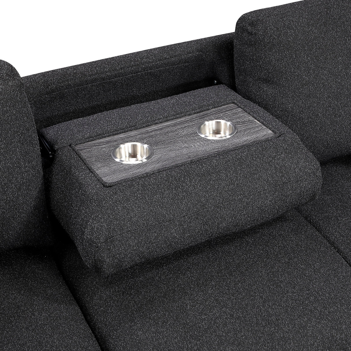 Pompano Black Boucle 3-Piece Sectional with Left Chaise and Pull-out Bed by Homelegance at Eve Furniture