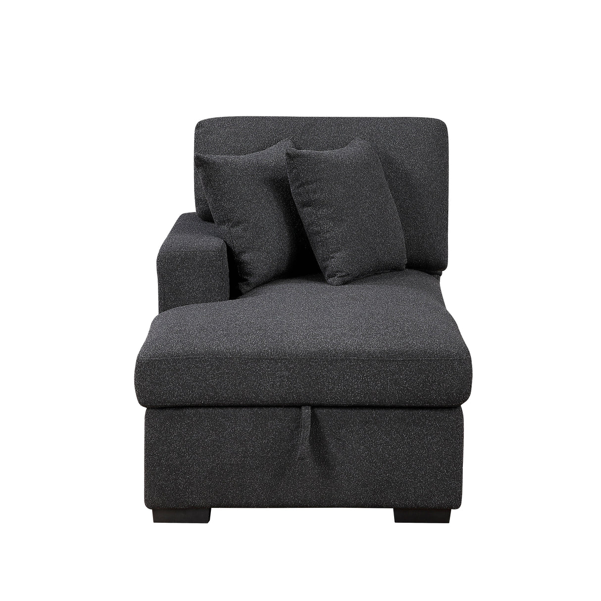 Pompano Black Boucle 3-Piece Sectional with Left Chaise and Pull-out Bed by Homelegance at Eve Furniture