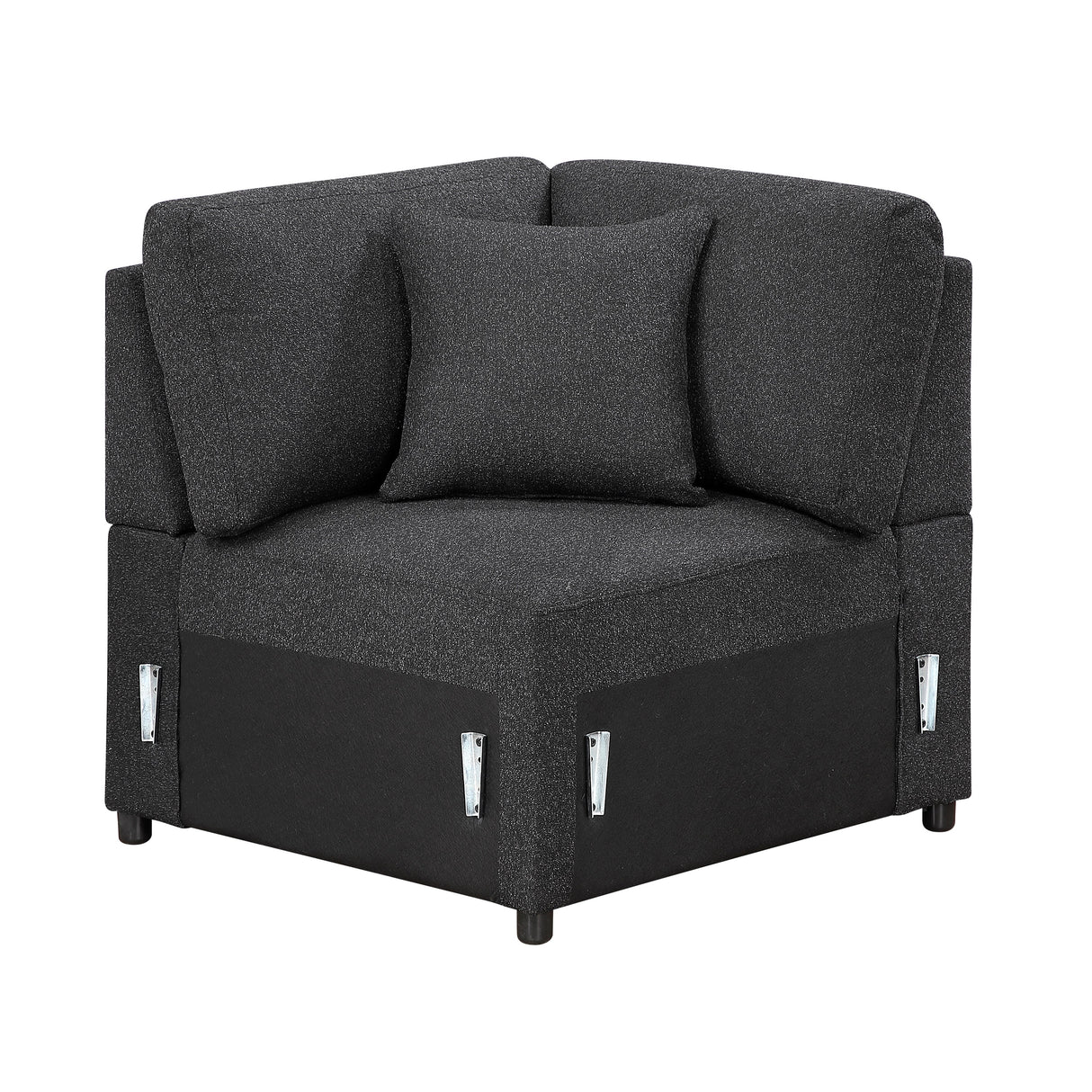 Pompano Black Boucle 4-Piece Sectional with Right Chaise and Pull-out Bed by Homelegance at Eve Furniture