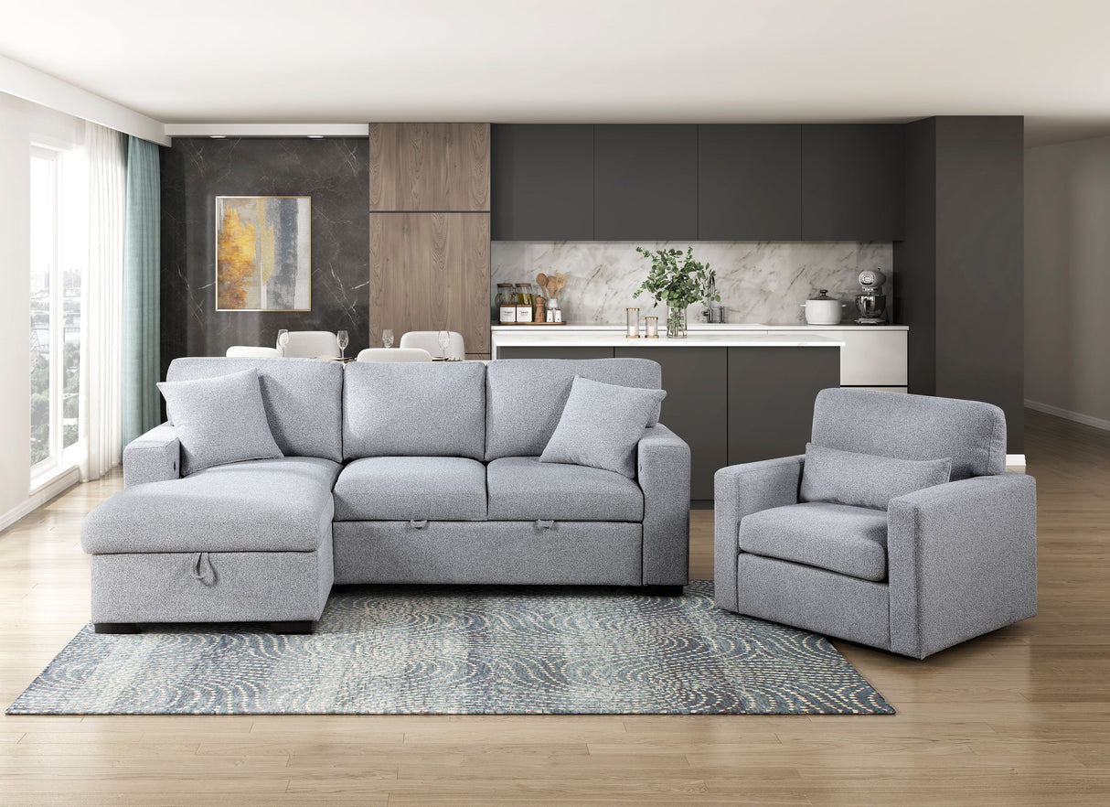 Pompano Gray Swivel Chair by Homelegance at Eve Furniture