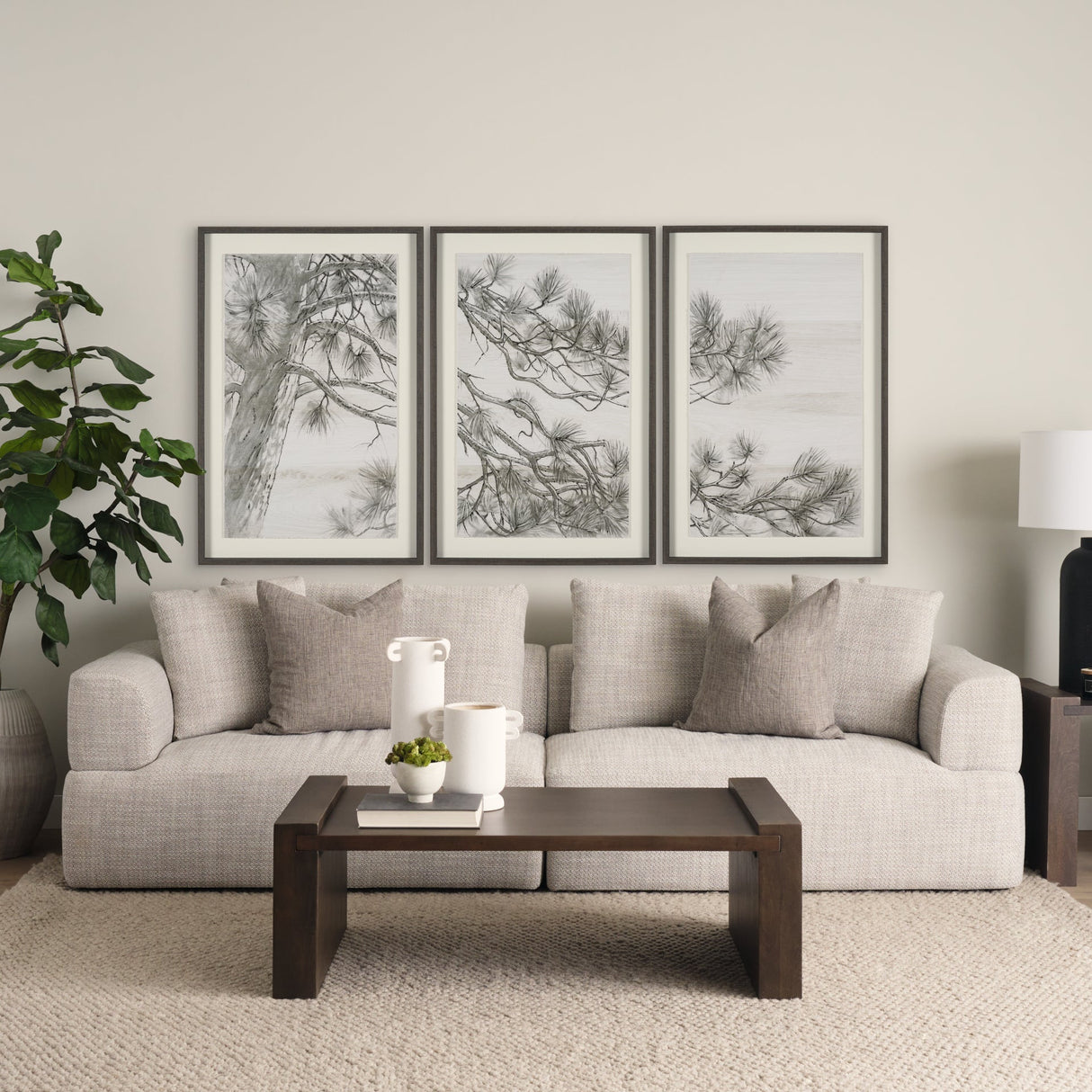 Ponderosa Whisper C by Mercana Studio Hand Embelished Framed Artwork Matted under Glass by Mercana at Eve Furniture