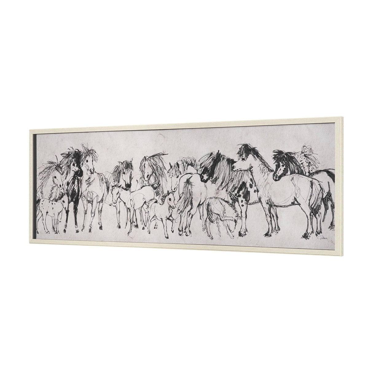 Pony Sketches II by Mercana Studio Hand-Embellished Framed Artwork Matted under Glass by Mercana at Eve Furniture