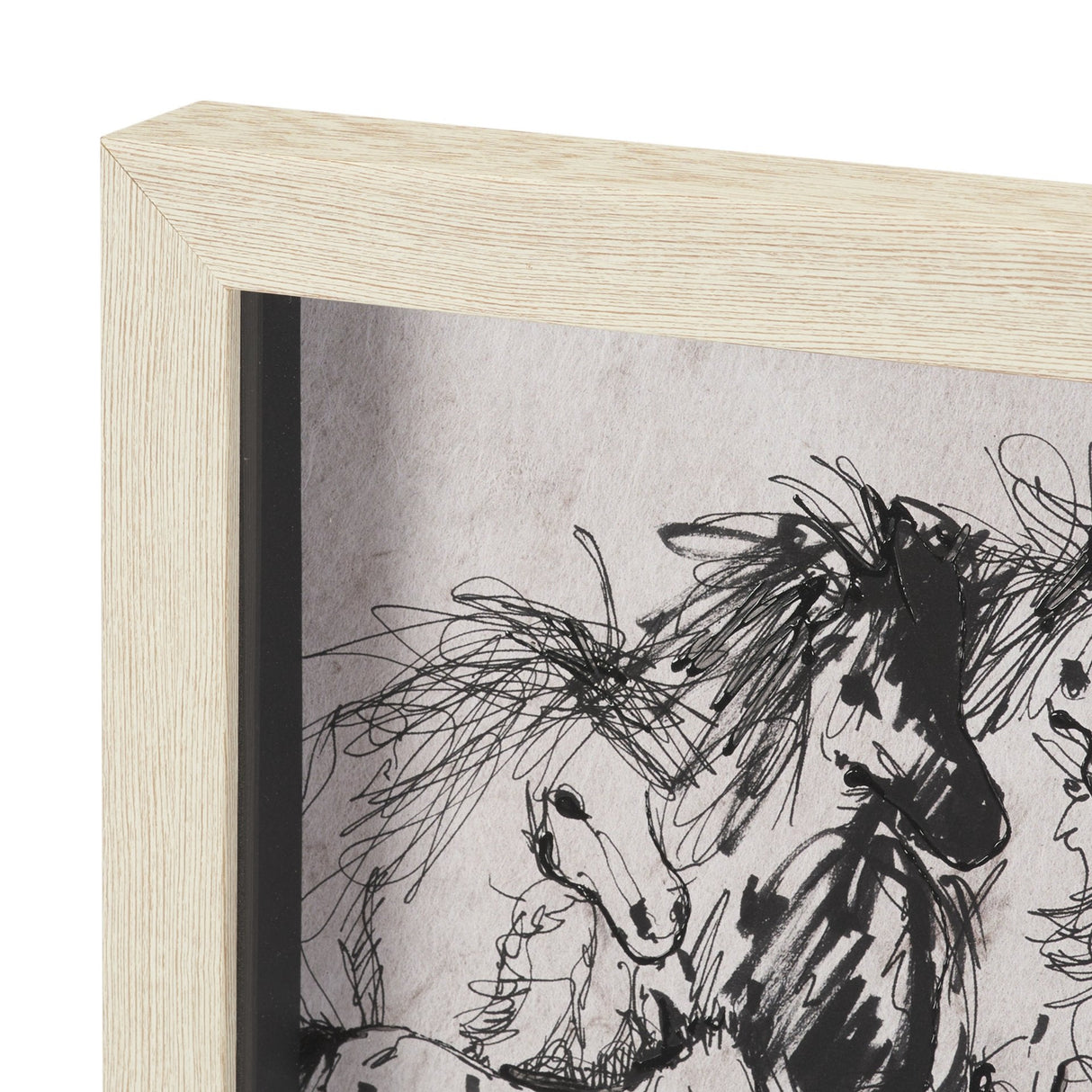 Pony Sketches II by Mercana Studio Hand-Embellished Framed Artwork Matted under Glass by Mercana at Eve Furniture