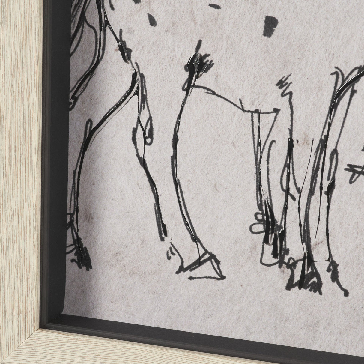 Pony Sketches II by Mercana Studio Hand-Embellished Framed Artwork Matted under Glass by Mercana at Eve Furniture