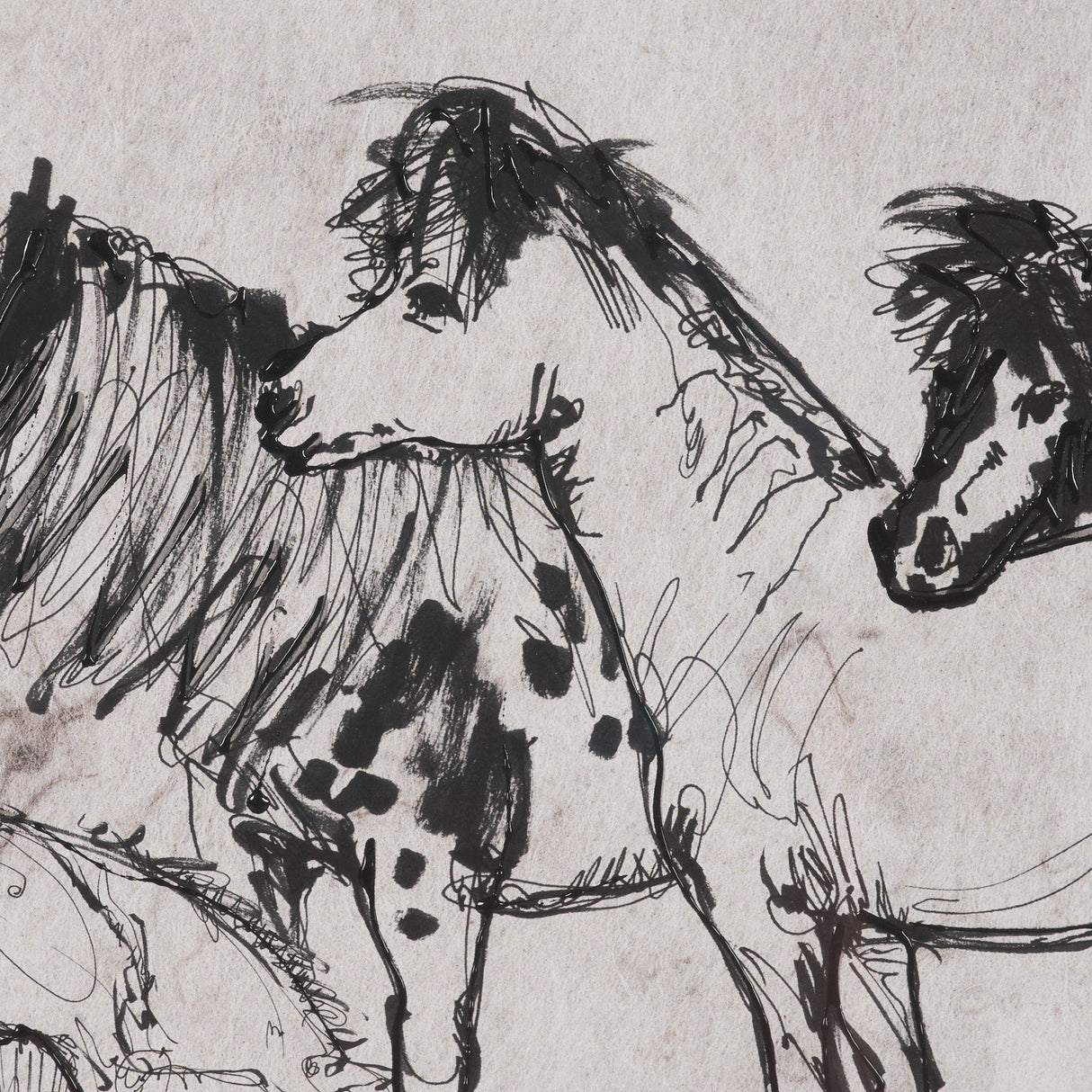 Pony Sketches II by Mercana Studio Hand-Embellished Framed Artwork Matted under Glass by Mercana at Eve Furniture