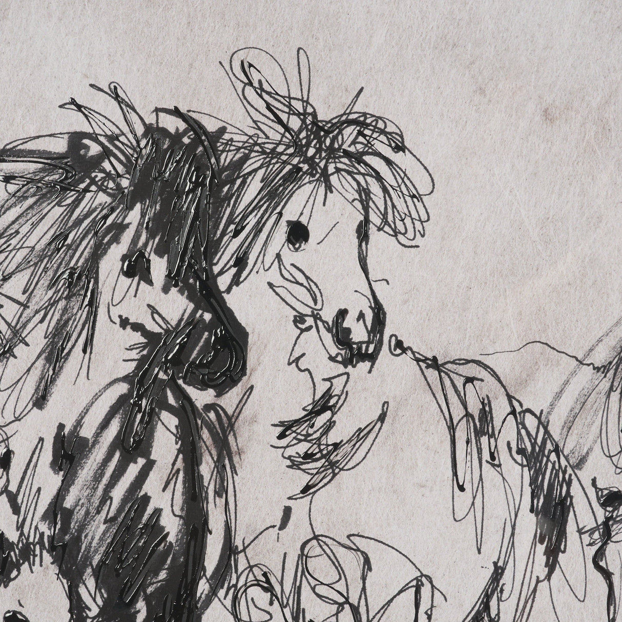 Pony Sketches II by Mercana Studio Hand-Embellished Framed Artwork Matted under Glass by Mercana at Eve Furniture