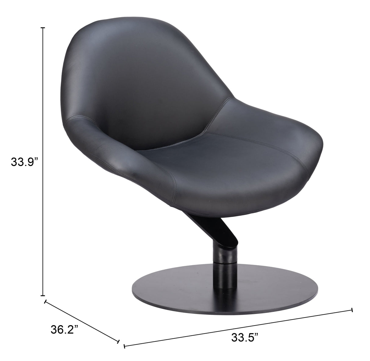 Poole Black Accent Chair by Zuomod at Eve Furniture