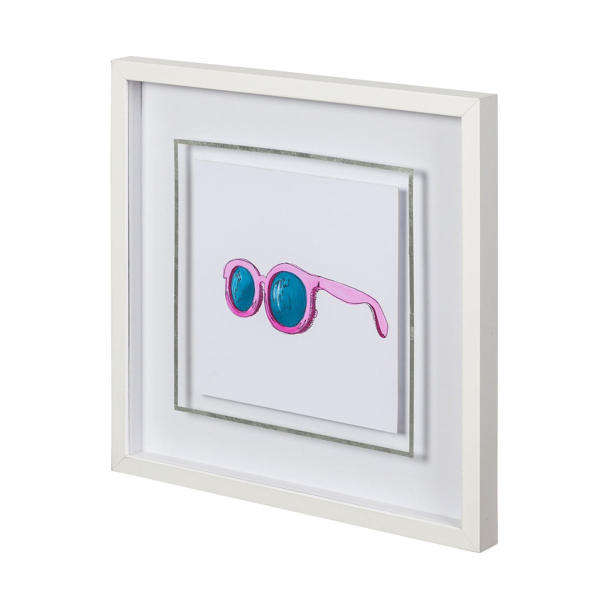 Poolside 1 by Jones a Hand Embellished Textured Framed Art Print Matted under Glass by Mercana at Eve Furniture