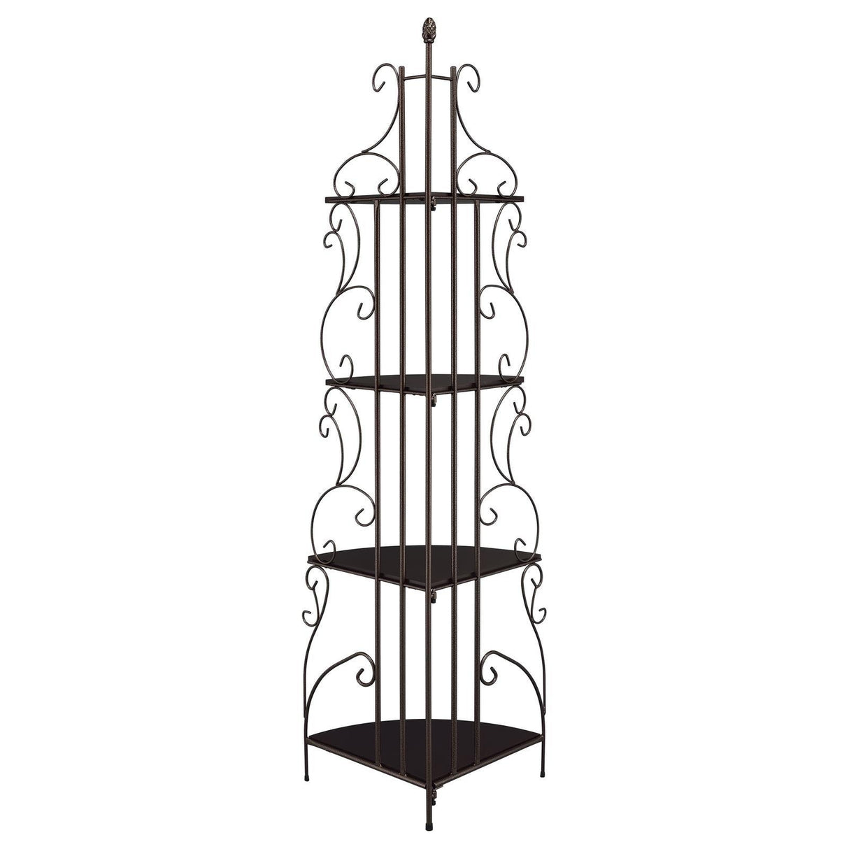 Poppy Cappuccino/Copper 4-Shelf Corner Bookcase by Coaster at Eve Furniture