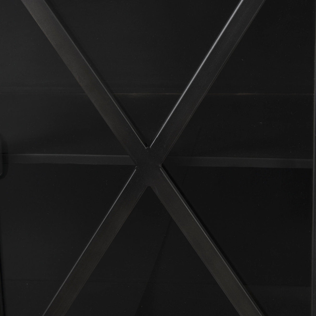 Poppy I 79x16 Black Metal With Glass Door Sideboard by Mercana at Eve Furniture