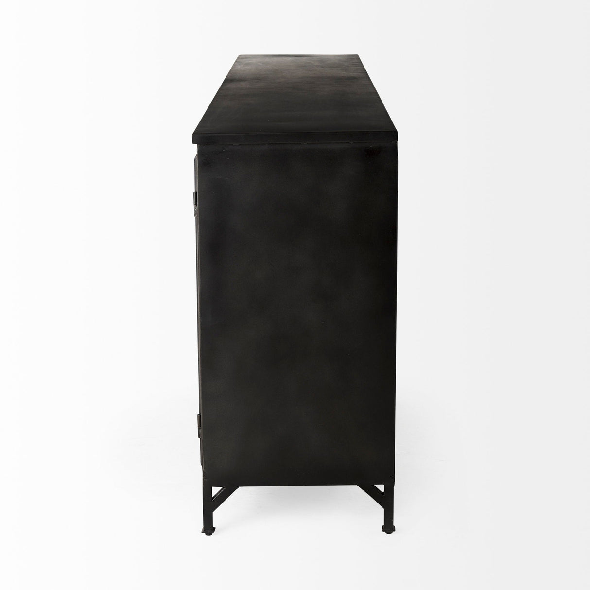 Poppy I Black Metal With Glass Door Sideboard by Mercana at Eve Furniture