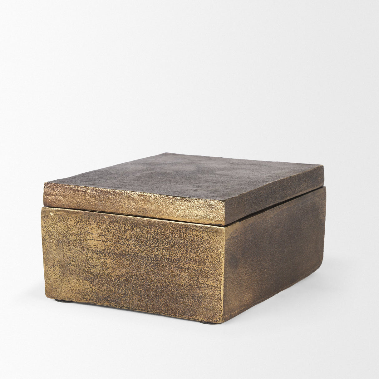 Porschia Large Antiqued Gold Metal Decorative Box by Mercana at Eve Furniture