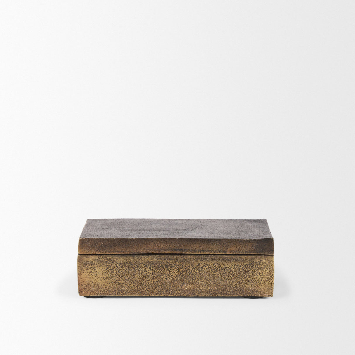 Porschia Small Antiqued Gold Metal Decorative Box by Mercana at Eve Furniture