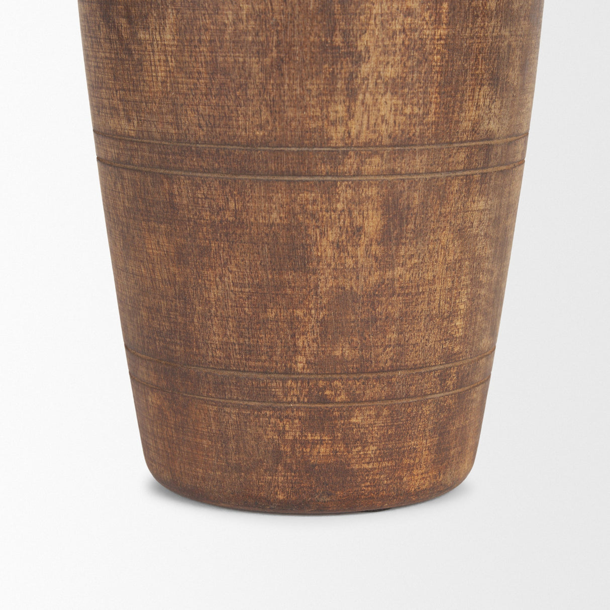 Porta Large Medium Brown Reclaimed Wooden Pot by Mercana at Eve Furniture